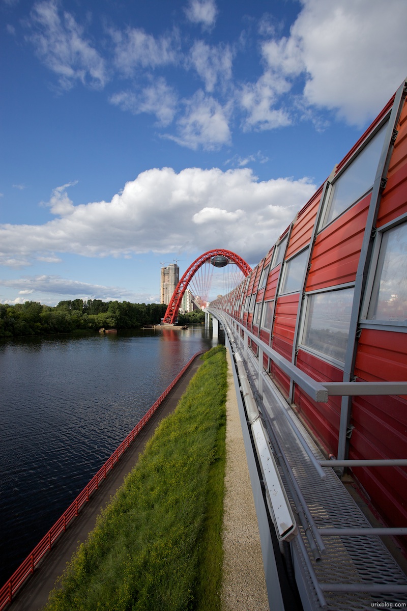2009 Москва Крылатские холмы, Живописный мост река природа небо облака