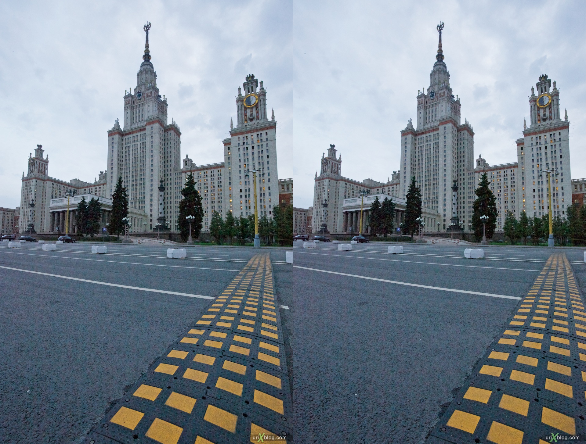 2010 3D, stereo, cross-eyed, стерео, стереопара Москва около Университета МГУ Moscow near the MSU ГЗ