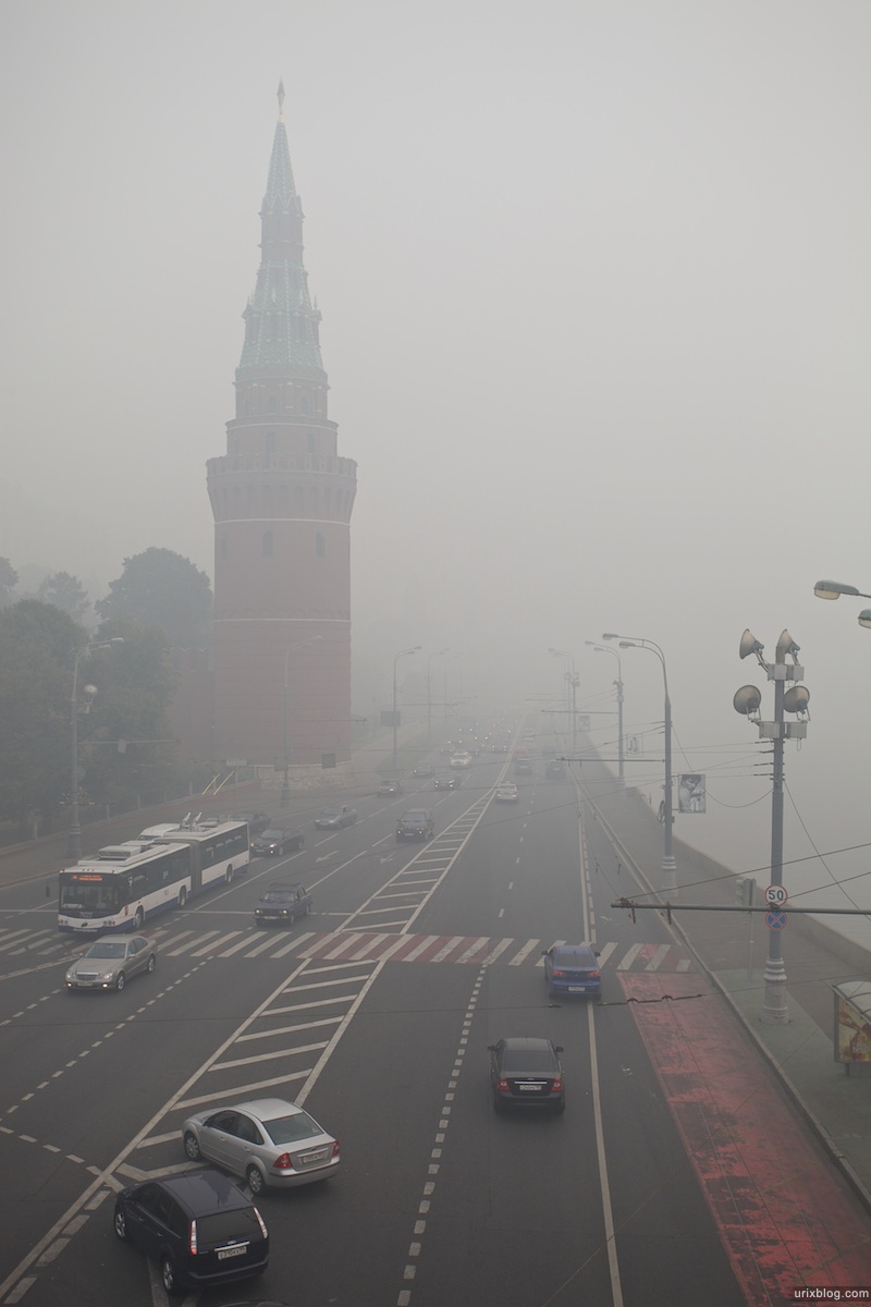 2010 Moscow Москва morning heat жара утро пожары wildfire smog смог