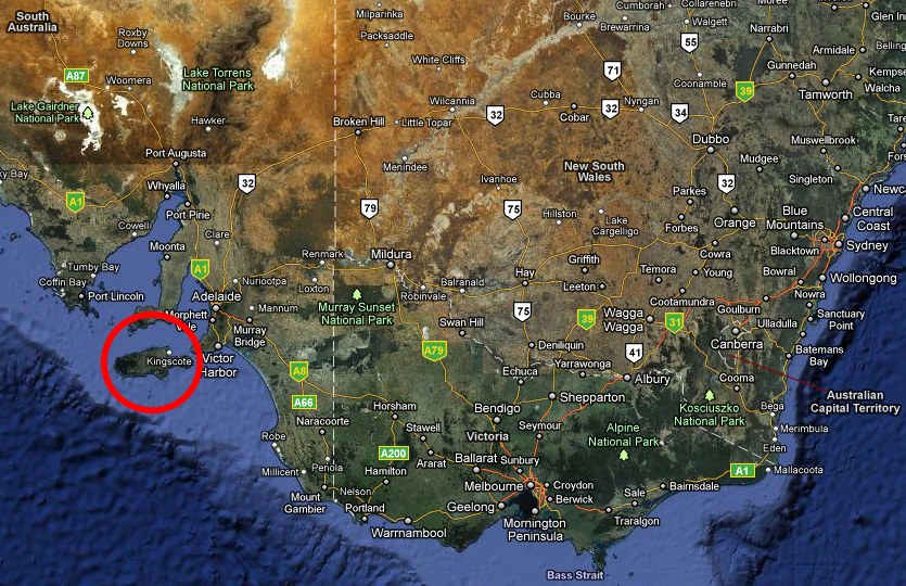 South Australia, Kangaroo Island map, Карта Острова Кенгуру, Южная Австралия карта