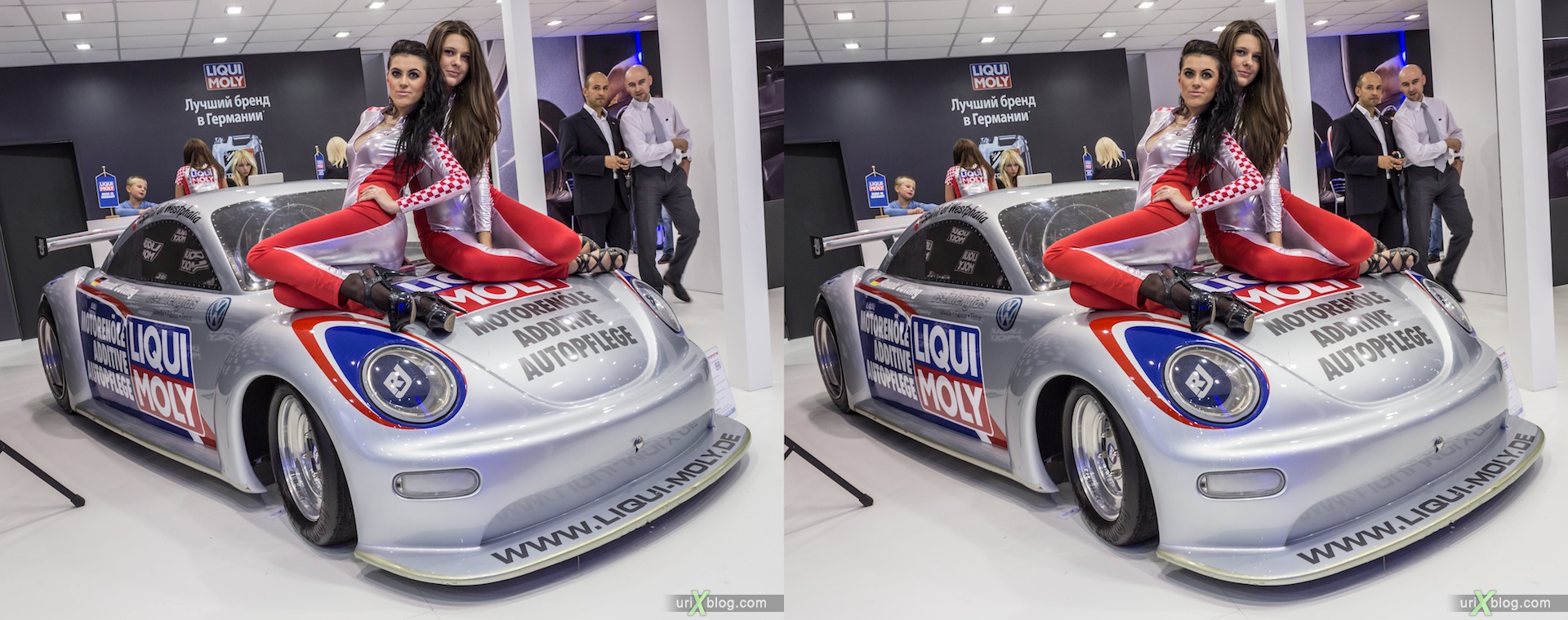 2012, girl, model, Moscow International Automobile Salon, auto show, 3D, stereo pair, cross-eyed, crossview