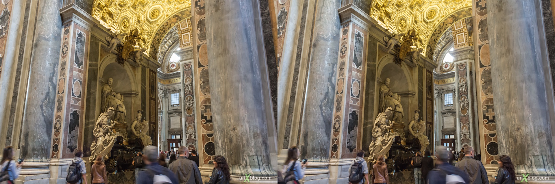2012, собор Святого Петра, Ватикан, Рим, Италия, 3D, перекрёстные стереопары, стерео, стереопара, стереопары