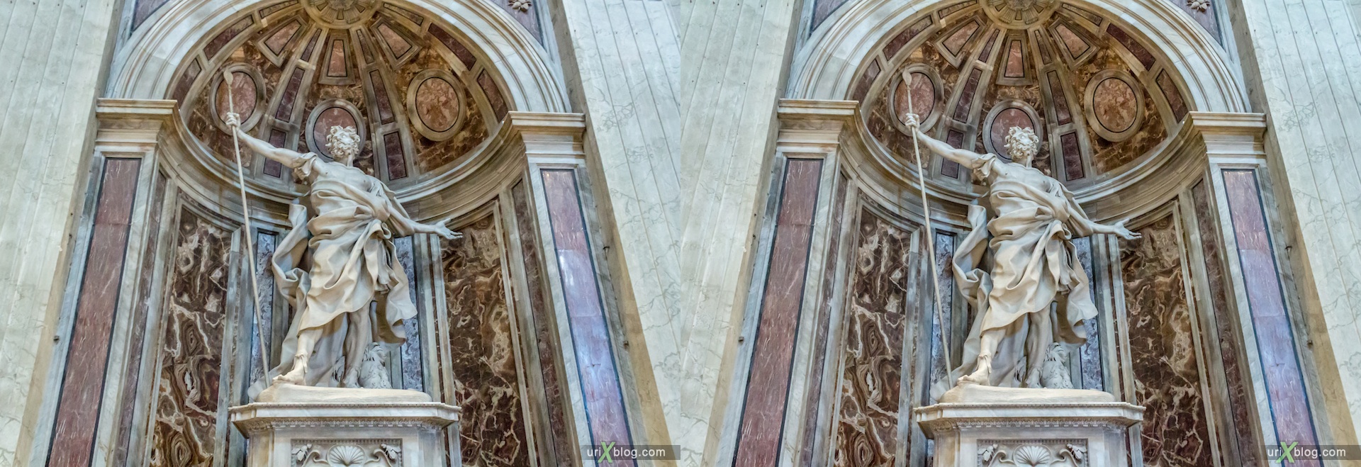 2012, собор Святого Петра, Ватикан, Рим, Италия, 3D, перекрёстные стереопары, стерео, стереопара, стереопары
