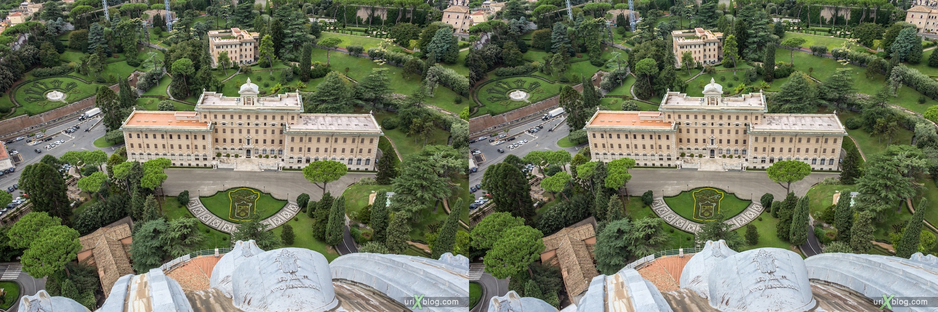 2012, Saint Peter's Basilica, Vatican, Rome, Italy, 3D, stereo pair, cross-eyed, crossview, cross view stereo pair