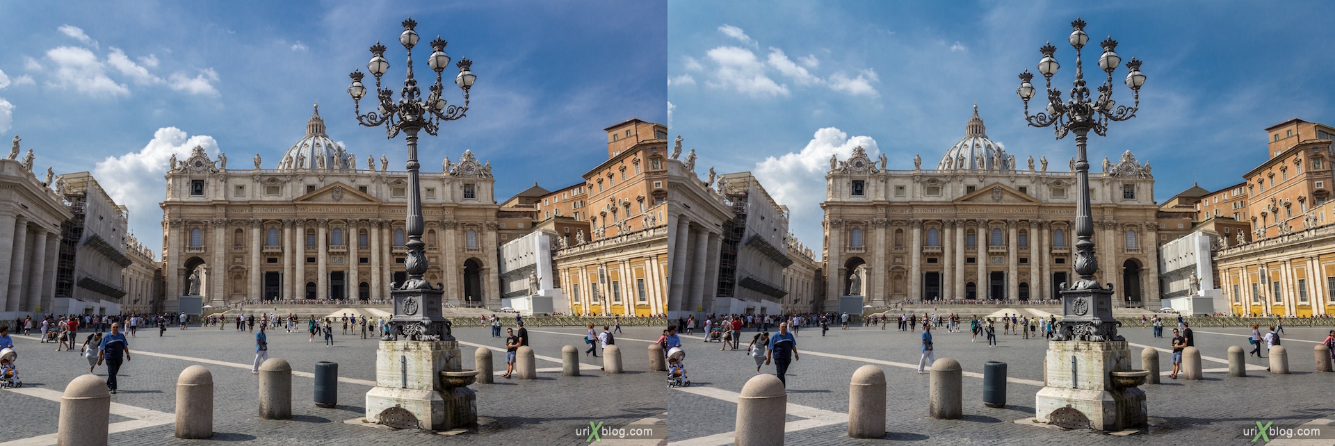 2012, Площадь Святого Петра, Ватикан, Рим, Италия, 3D, перекрёстные стереопары, стерео, стереопара, стереопары