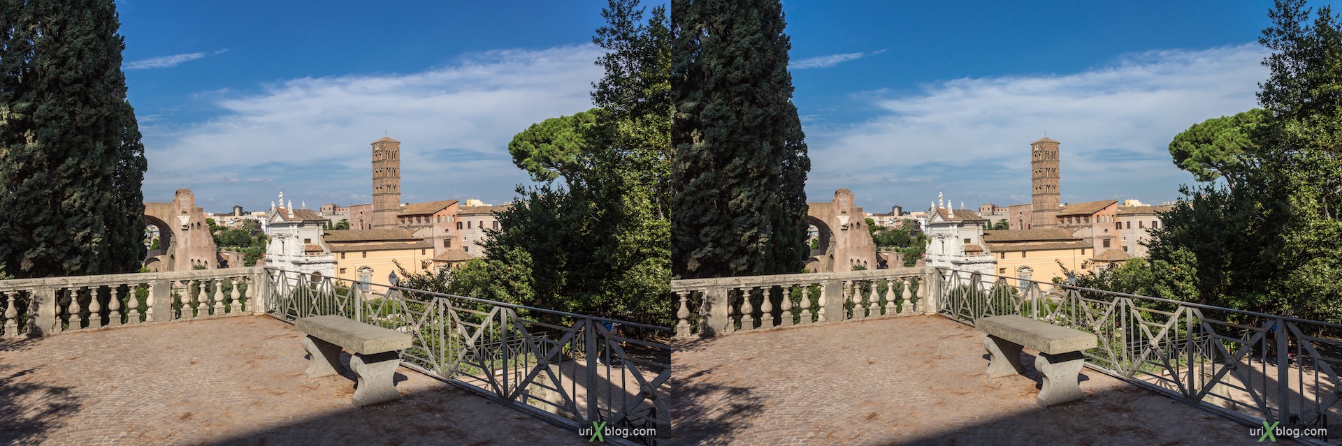 2012, Roman Forum, Palatine Hill, Rome, Italy, ancient rome, city, 3D, stereo pair, cross-eyed, crossview, cross view stereo pair