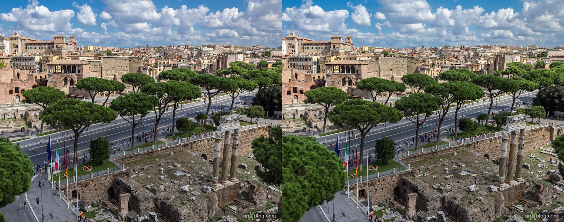 2012, форум Траяна, Римский форум, Палатинский холм, город, раскопки, древний Рим, Италия, 3D, перекрёстные стереопары, стерео, стереопара, стереопары