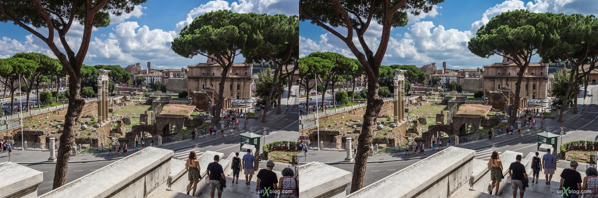 2012, Римский форум, Палатинский холм, город, раскопки, древний Рим, Италия, 3D, перекрёстные стереопары, стерео, стереопара, стереопары