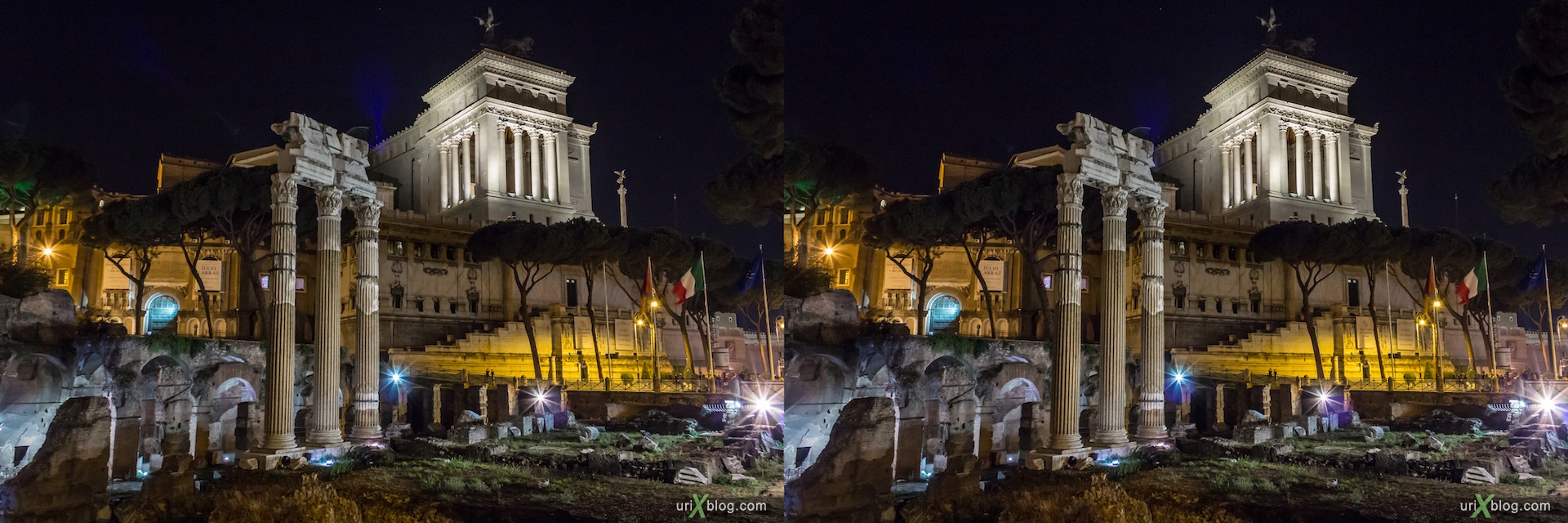 2012, Римский форум, Палатинский холм, город, раскопки, древний Рим, Италия, 3D, перекрёстные стереопары, стерео, стереопара, стереопары