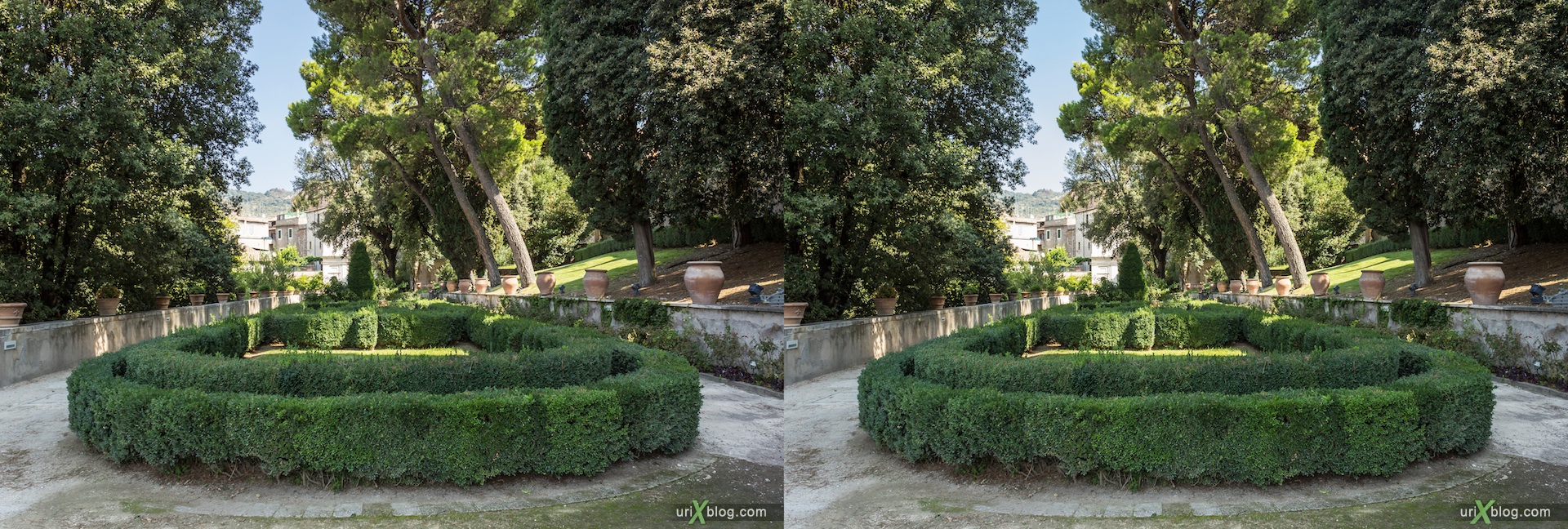 2012, villa D'Este, Italy, Tivoli, Rome, 3D, stereo pair, cross-eyed, crossview, cross view stereo pair