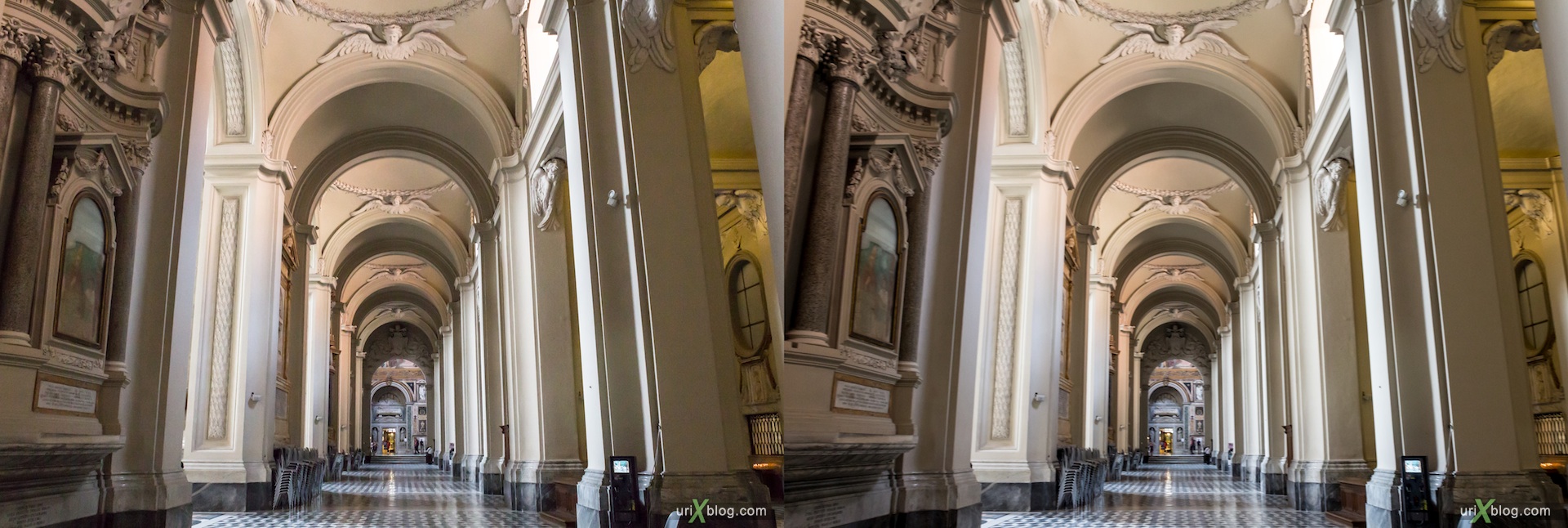 2012, church, basilica of San Giovanni in Laterano, Rome, Italy, cathedral, monastery, Christianity, Catholicism, 3D, stereo pair, cross-eyed, crossview, cross view stereo pair