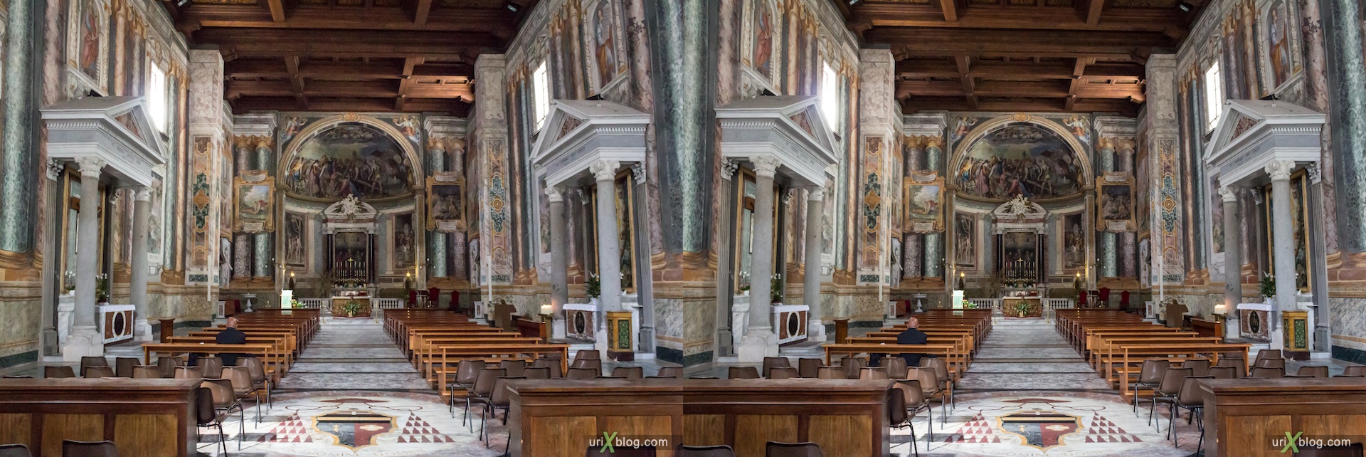 2012, church of San Vitale, Rome, Italy, cathedral, monastery, Christianity, Catholicism, 3D, stereo pair, cross-eyed, crossview, cross view stereo pair