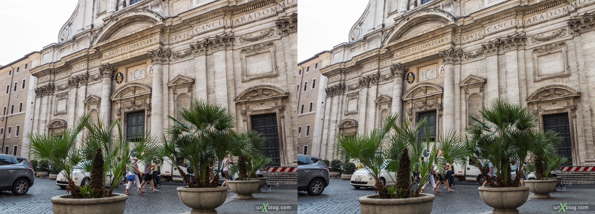 2012, church of Sant'Ignazio, Rome, Italy, cathedral, monastery, Christianity, Catholicism, 3D, stereo pair, cross-eyed, crossview, cross view stereo pair