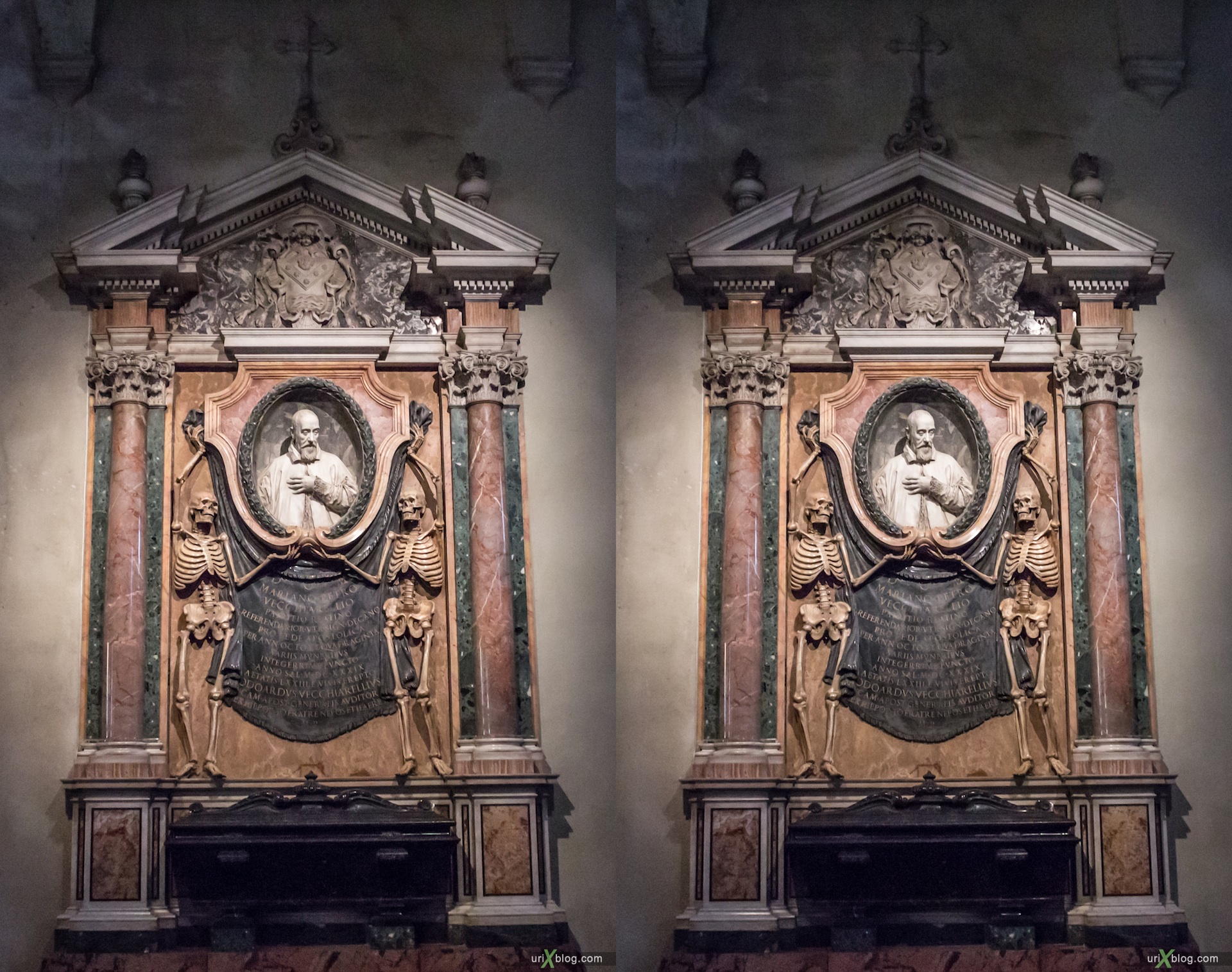 2012, church of San Pietro in Vincoli, Rome, Italy, cathedral, monastery, Christianity, Catholicism, 3D, stereo pair, cross-eyed, crossview, cross view stereo pair