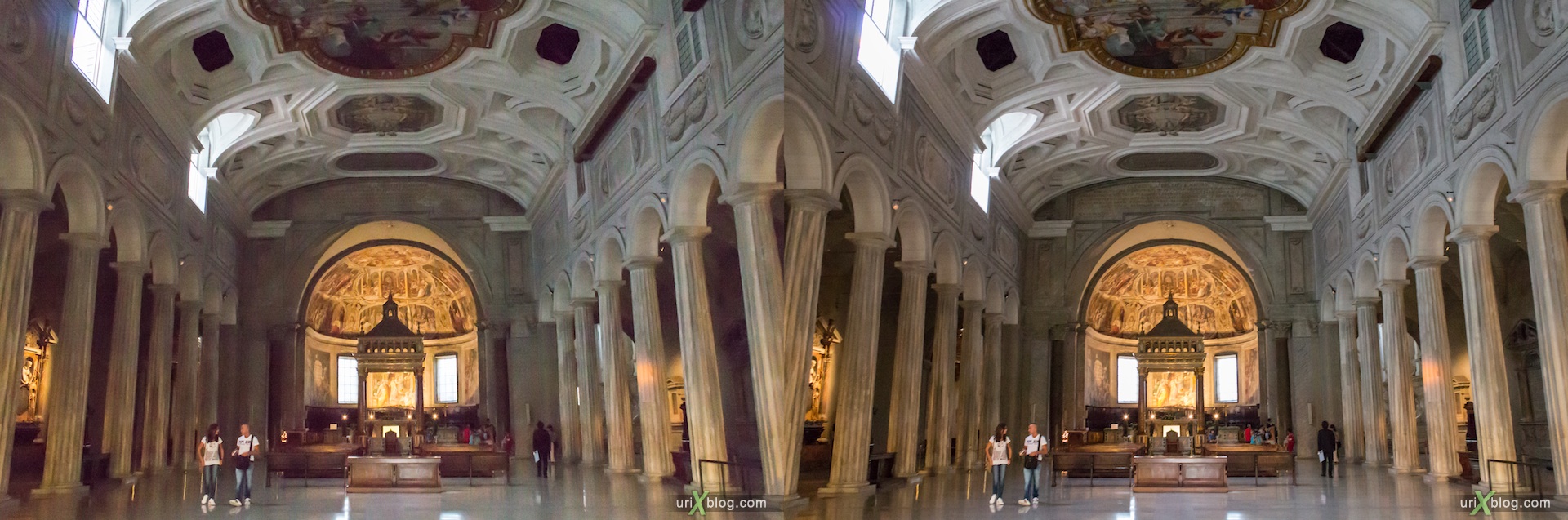 2012, church of San Pietro in Vincoli, Rome, Italy, cathedral, monastery, Christianity, Catholicism, 3D, stereo pair, cross-eyed, crossview, cross view stereo pair