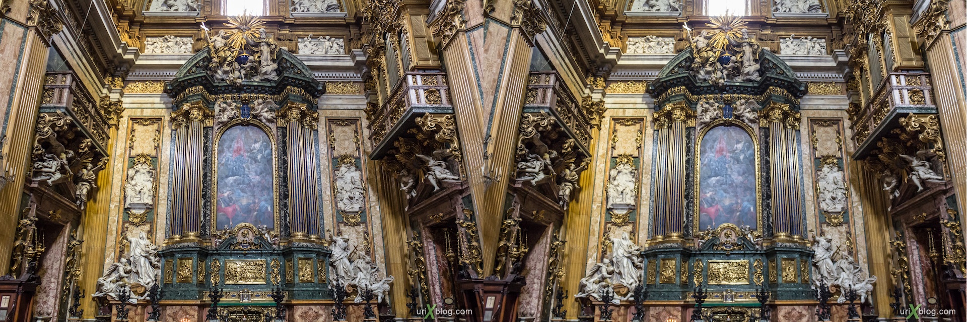2012, church of the Gesù, Rome, Italy, cathedral, monastery, Christianity, Catholicism, 3D, stereo pair, cross-eyed, crossview, cross view stereo pair