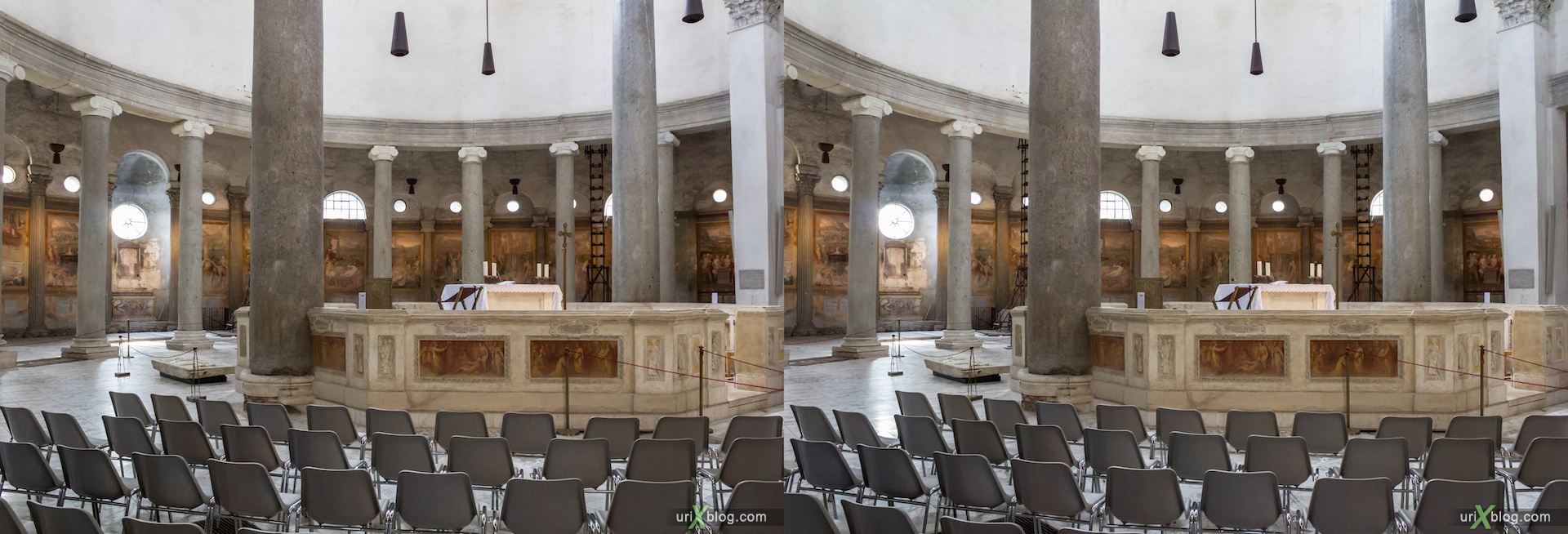 2012, church, Rome, Italy, cathedral, monastery, Christianity, Catholicism, 3D, stereo pair, cross-eyed, crossview, cross view stereo pair