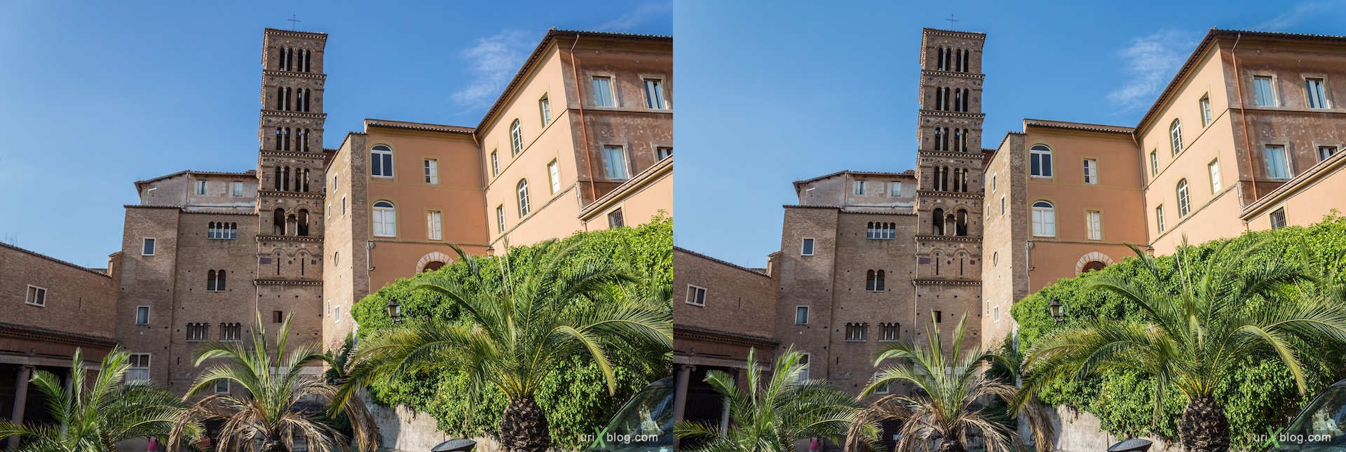 2012, church of Santi Giovanni e Paolo, Rome, Italy, cathedral, monastery, Christianity, Catholicism, 3D, stereo pair, cross-eyed, crossview, cross view stereo pair