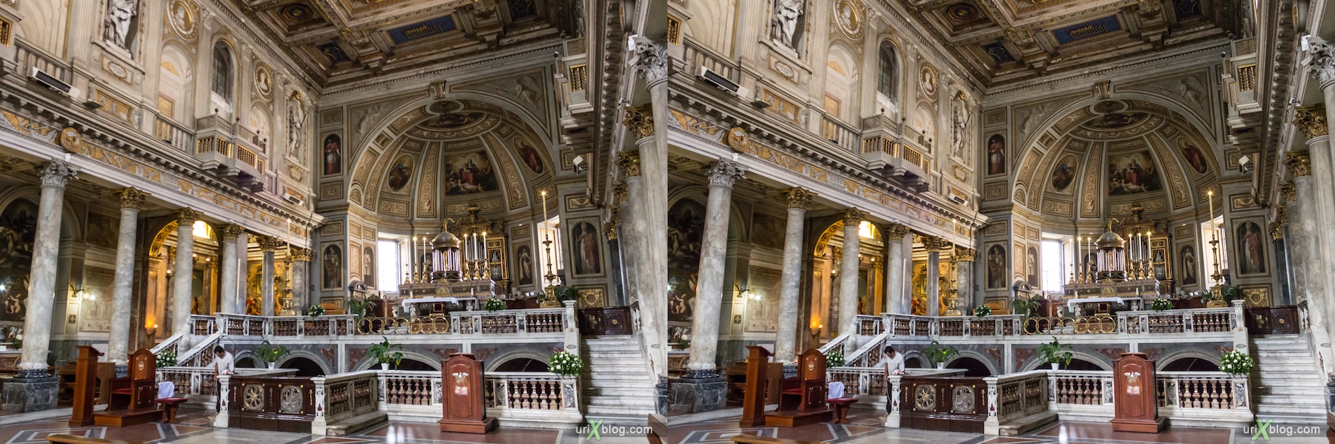 2012, church San Martino ai Monti, titolo Equizio, Rome, Italy, cathedral, monastery, Christianity, Catholicism, 3D, stereo pair, cross-eyed, crossview, cross view stereo pair