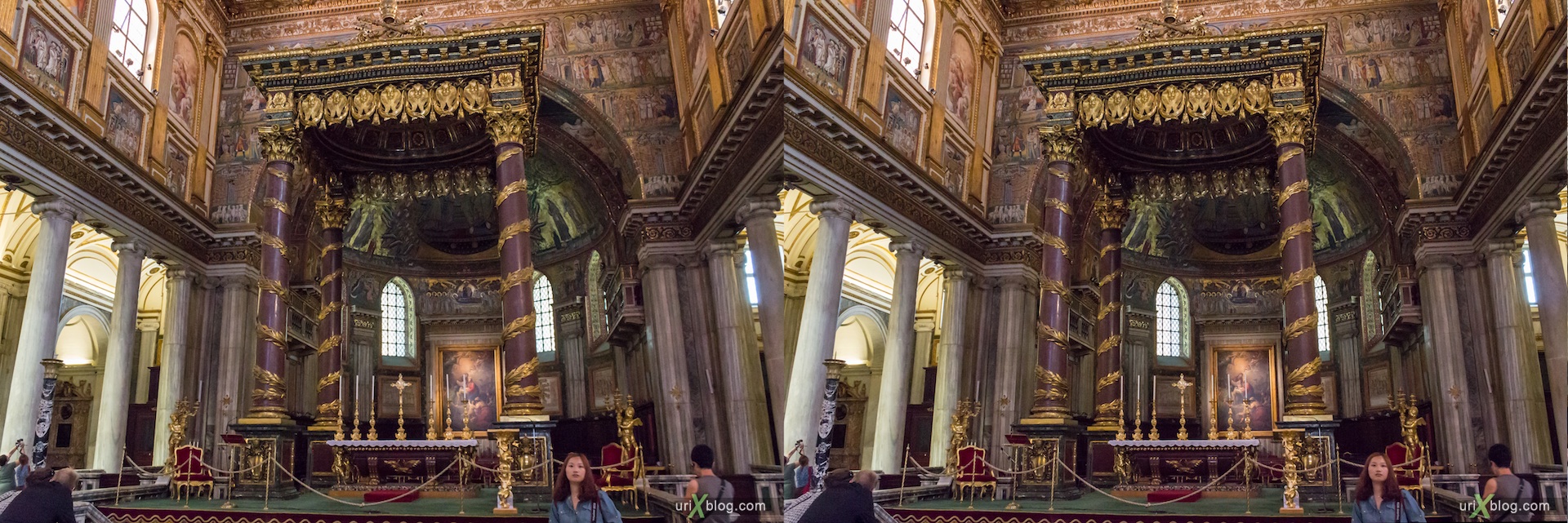 2012, basilica di Santa Maria Maggiore, church, Rome, Italy, cathedral, monastery, Christianity, Catholicism, 3D, stereo pair, cross-eyed, crossview, cross view stereo pair