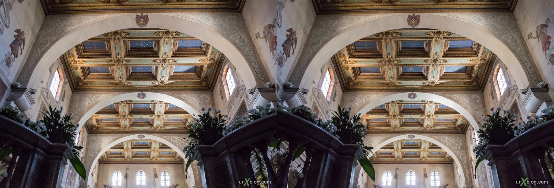 2012, Santa Prassede church, Rome, Italy, cathedral, monastery, Christianity, Catholicism, 3D, stereo pair, cross-eyed, crossview, cross view stereo pair