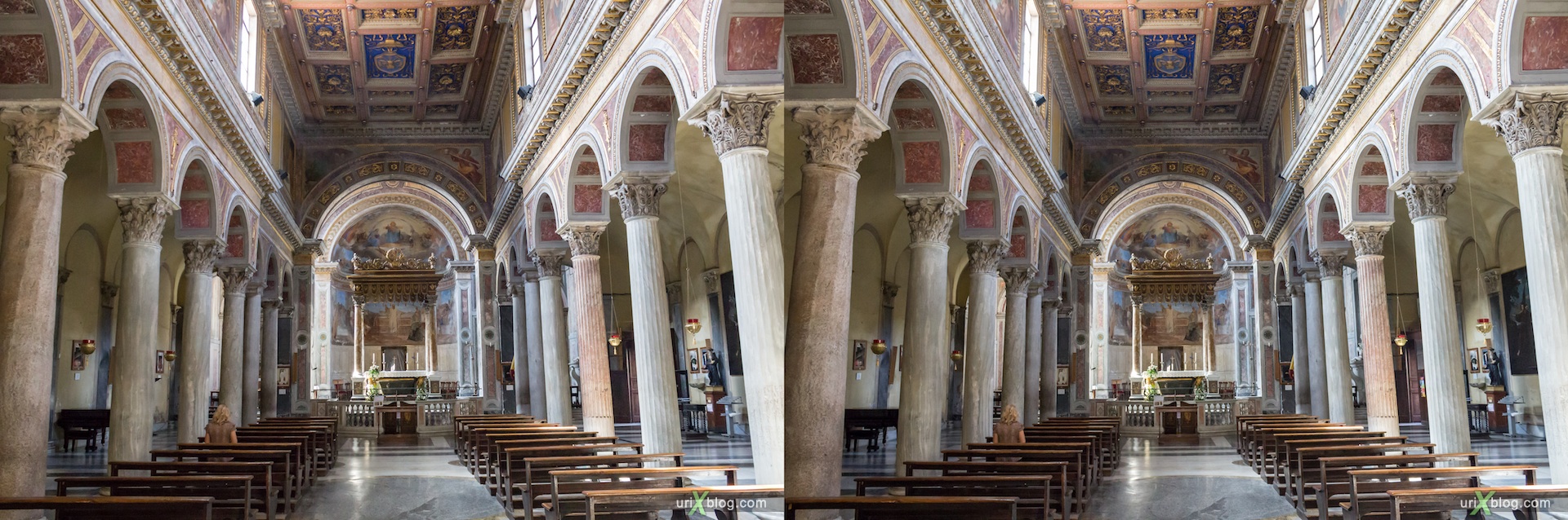 2012, church of San Nicola in Carcere, Rome, Italy, cathedral, monastery, Christianity, Catholicism, 3D, stereo pair, cross-eyed, crossview, cross view stereo pair