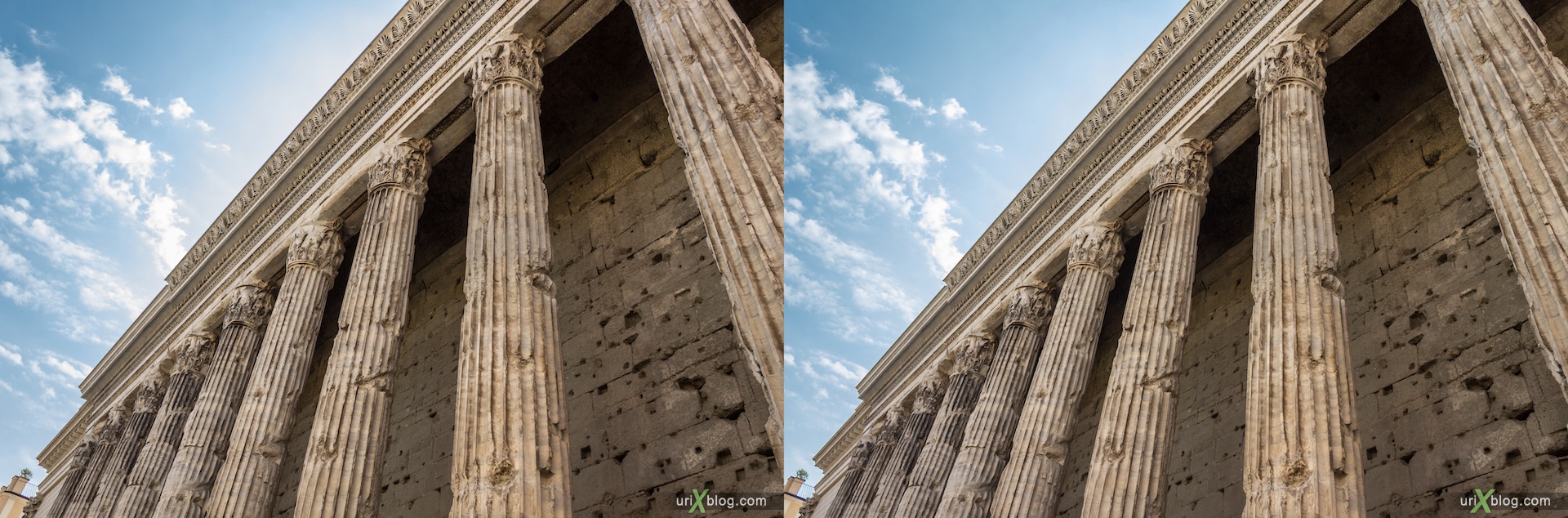 2012, di Pietra square, Rome, Italy, 3D, stereo pair, cross-eyed, crossview, cross view stereo pair
