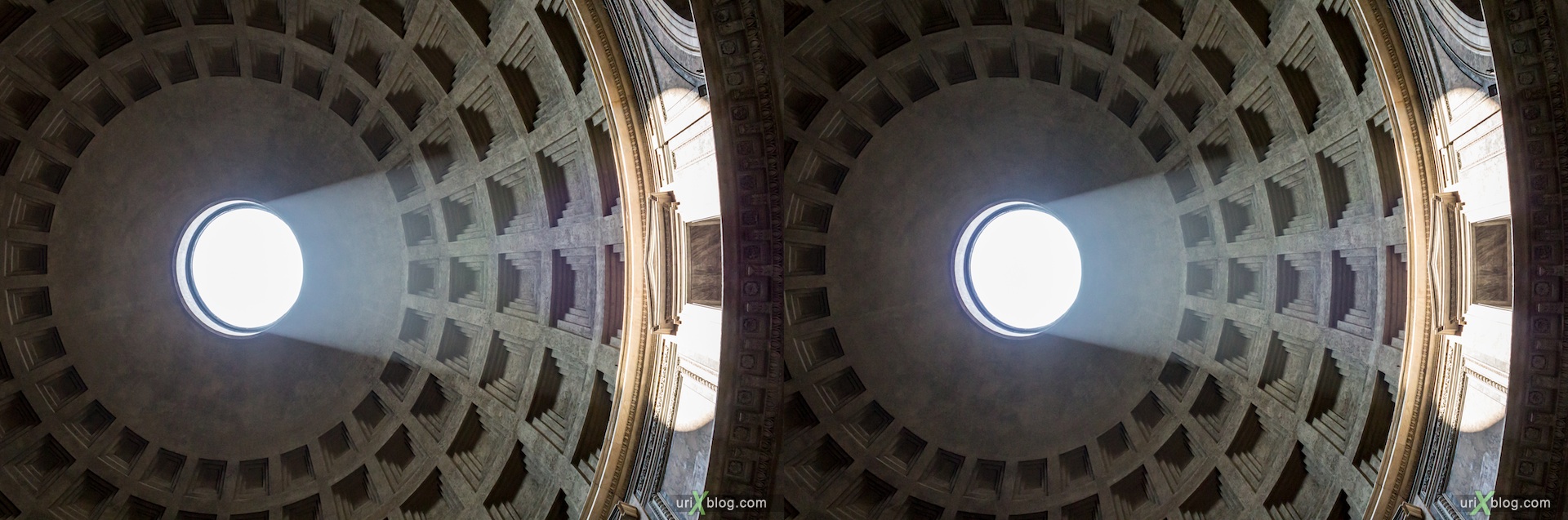 2012, Pantheon, Rome, Italy, 3D, stereo pair, cross-eyed, crossview, cross view stereo pair