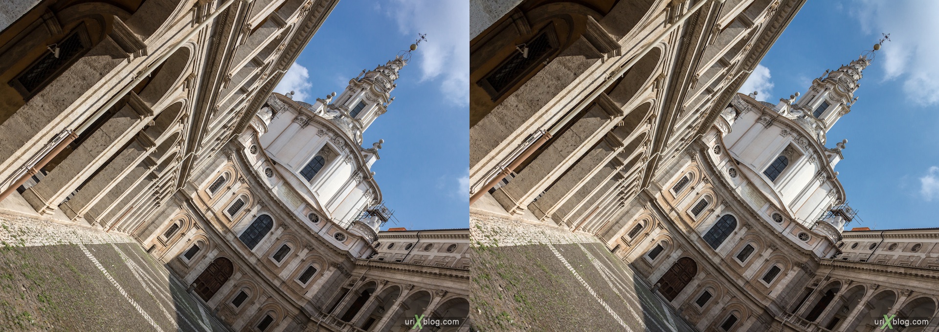 2012, Corso del Rinascimento street, Rome, Italy, 3D, stereo pair, cross-eyed, crossview, cross view stereo pair
