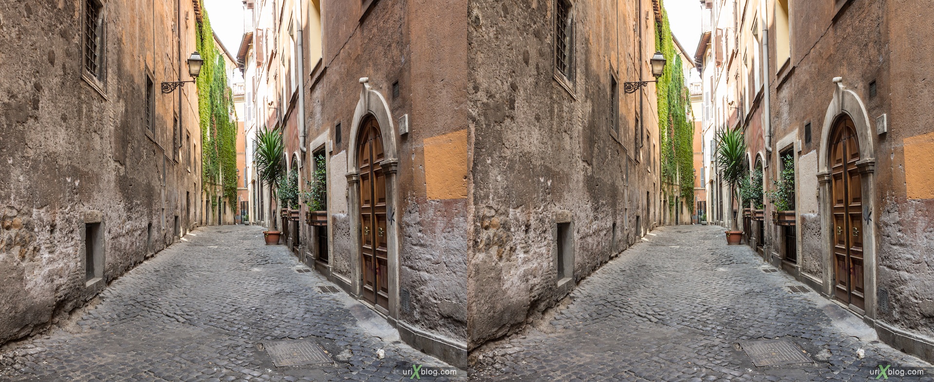 2012, vicolo della Volpe street, 3D, stereo pair, cross-eyed, crossview, cross view stereo pair