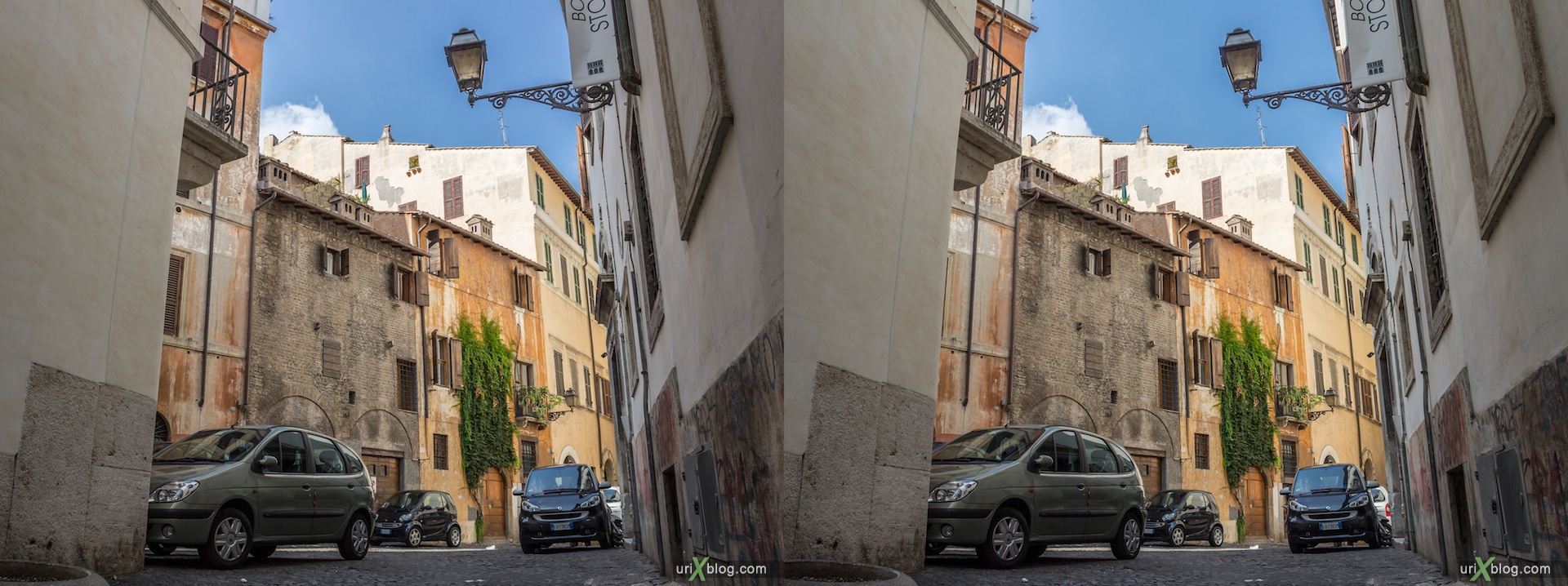 2012, vicolo degli Osti street, alley, 3D, stereo pair, cross-eyed, crossview, cross view stereo pair