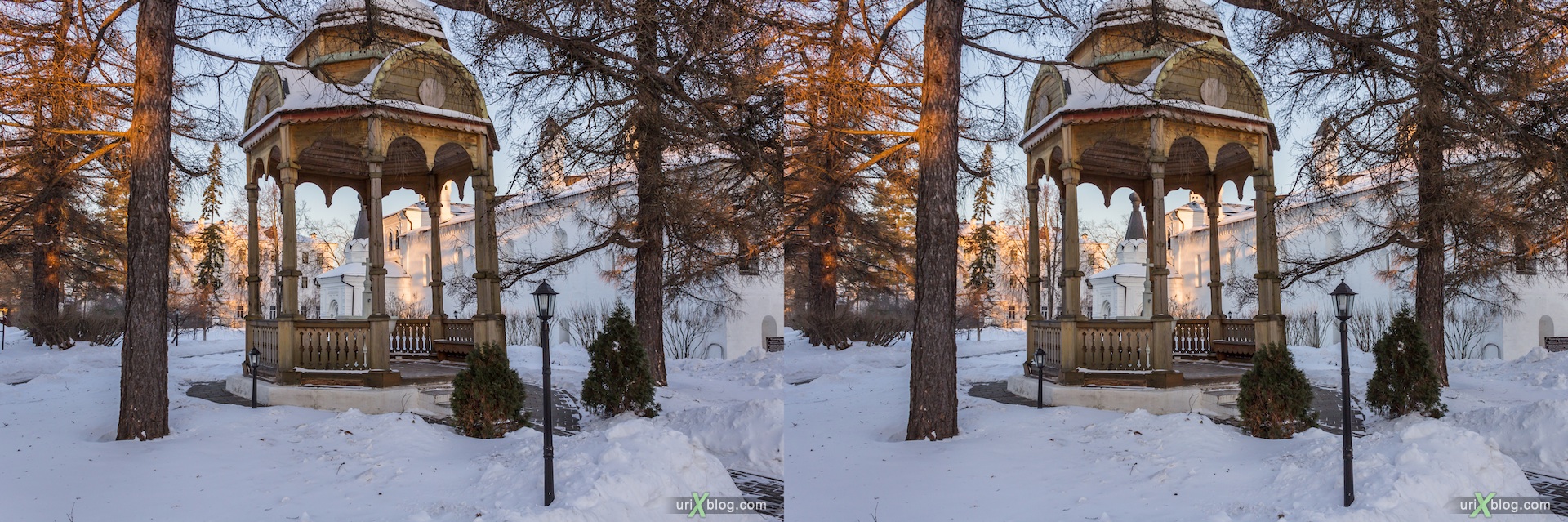 2012, Иосифо-Волоцкий монастырь, Московская область, Россия, зима, снег, утро, мороз, солнце, 3D, перекрёстные стереопары, стерео, стереопара, стереопары