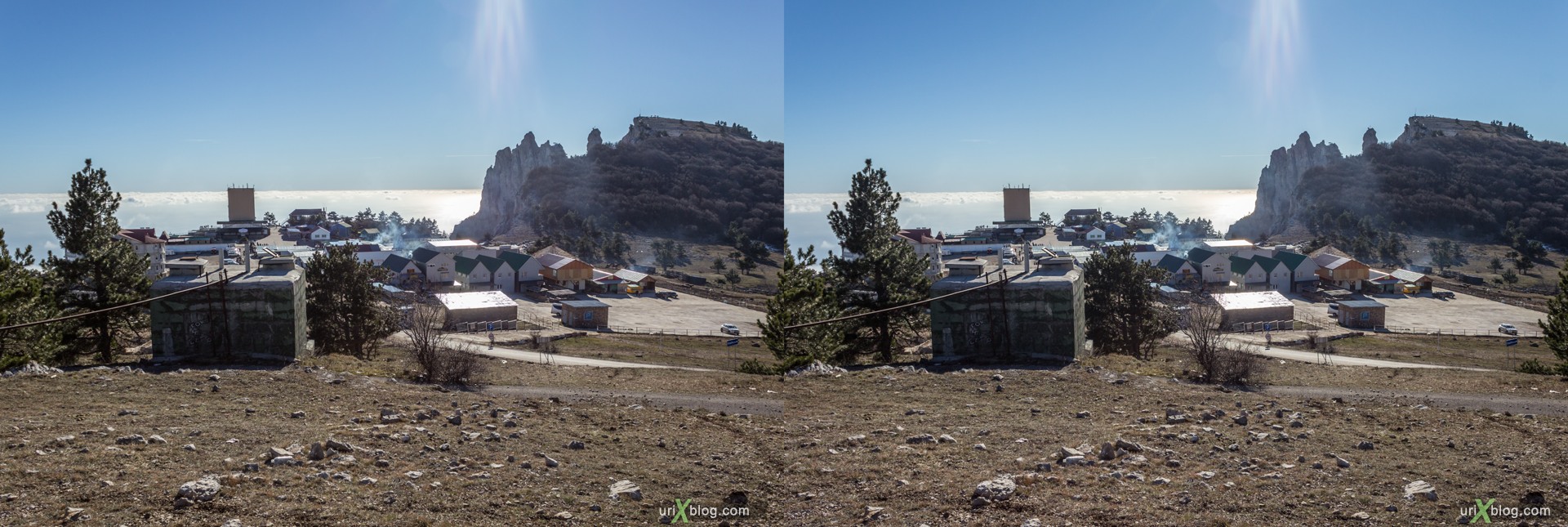 2012, Ai-Petri, mountains, Crimea, Russia, Ukraine, winter, 3D, stereo pair, cross-eyed, crossview, cross view stereo pair, stereoscopic