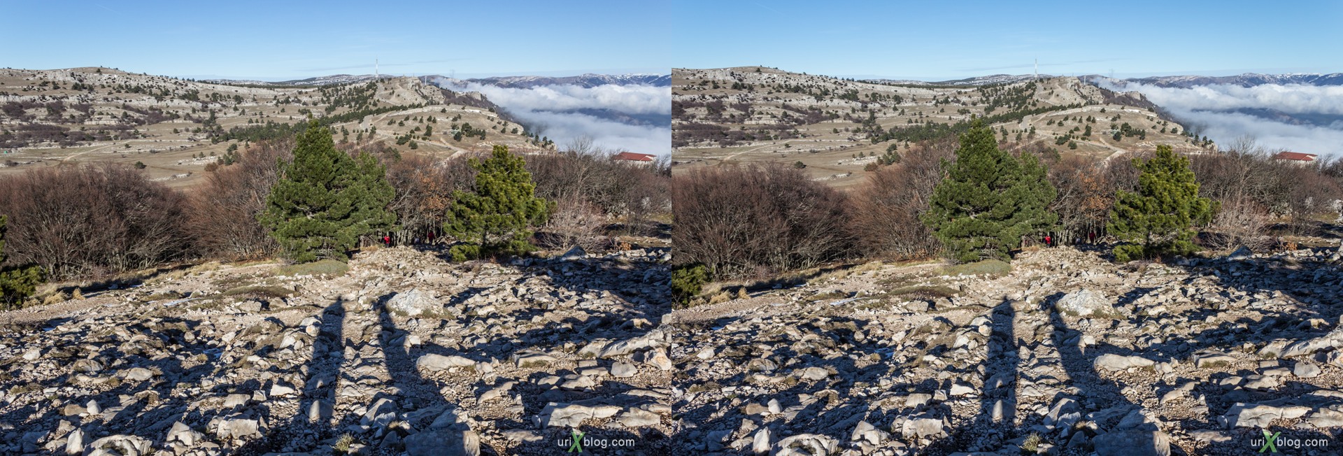 2012, Ai-Petri, mountains, Crimea, Russia, Ukraine, sky, clouds, snow, winter, 3D, stereo pair, cross-eyed, crossview, cross view stereo pair, stereoscopic