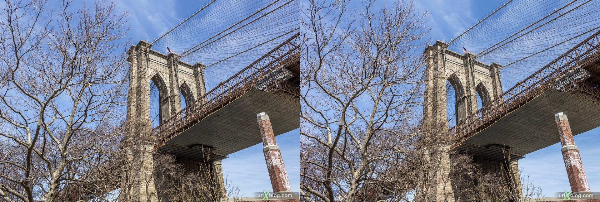 2013, Бруклинский мост, Нью-Йорк, США, 3D, перекрёстные стереопары, стерео, стереопара, стереопары