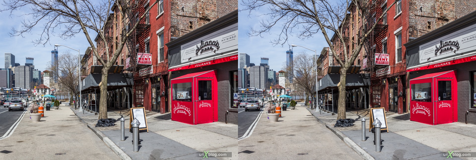 2013, Old Fulton улица, Бруклин, Нью-Йорк, США, 3D, перекрёстные стереопары, стерео, стереопара, стереопары