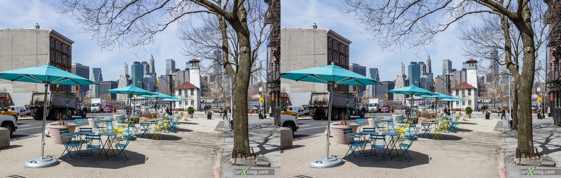 2013, Old Fulton street, Brooklyn, NYC, New York City, USA, 3D, stereo pair, cross-eyed, crossview, cross view stereo pair, stereoscopic