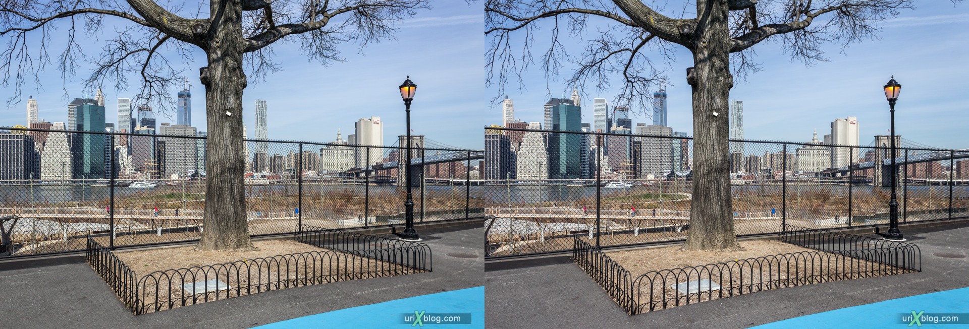 2013, Squibb park, Brooklyn, NYC, New York City, USA, 3D, stereo pair, cross-eyed, crossview, cross view stereo pair, stereoscopic