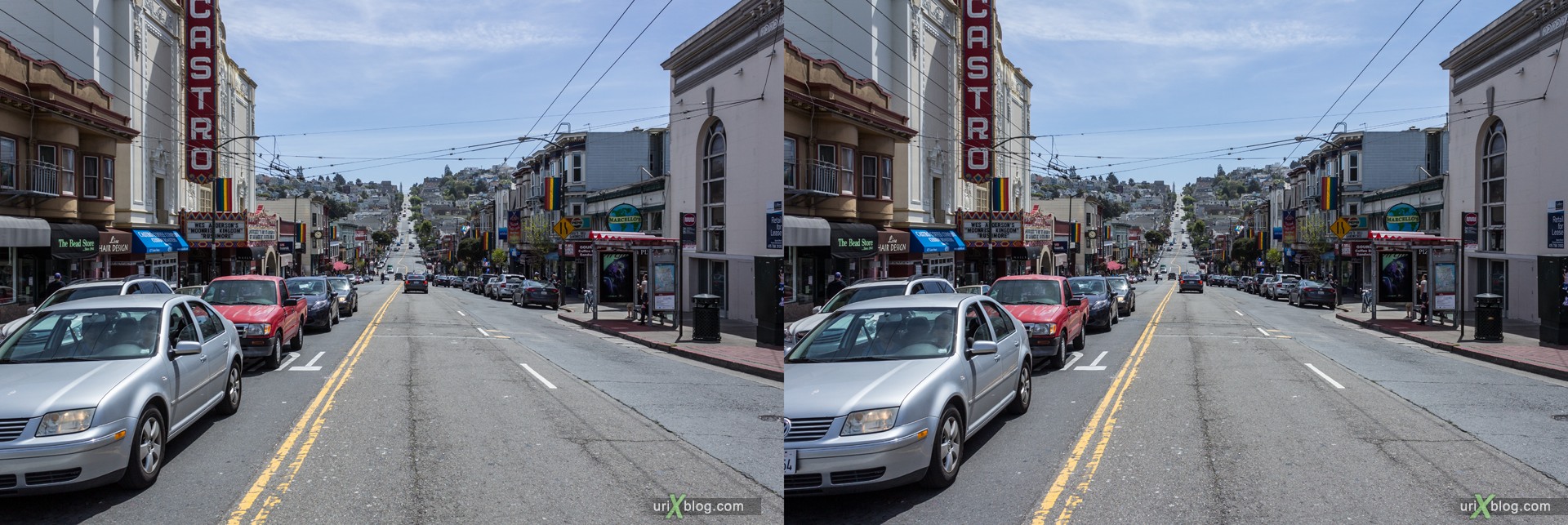 2013, Castro, Dolores Heights, San Francisco, USA, 3D, stereo pair, cross-eyed, crossview, cross view stereo pair, stereoscopic