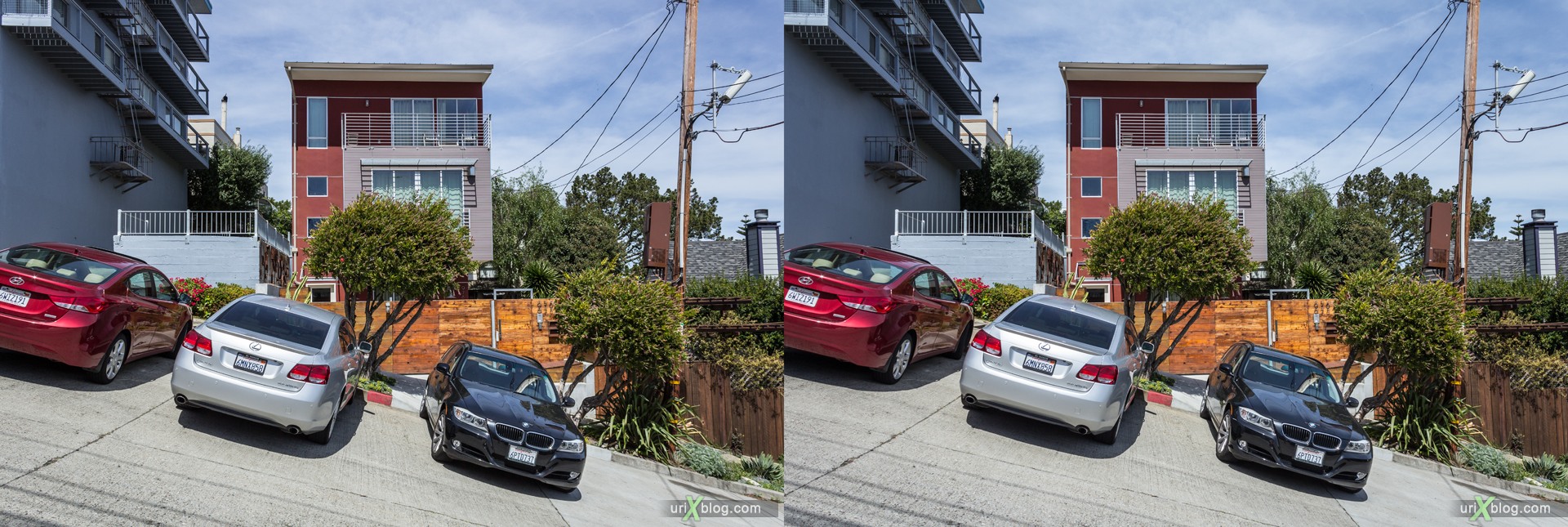 2013, Castro, Dolores Heights, San Francisco, USA, 3D, stereo pair, cross-eyed, crossview, cross view stereo pair, stereoscopic