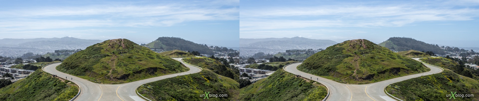 2013, Твин Пикс, Сан-Франциско, США, 3D, перекрёстные стереопары, стерео, стереопара, стереопары