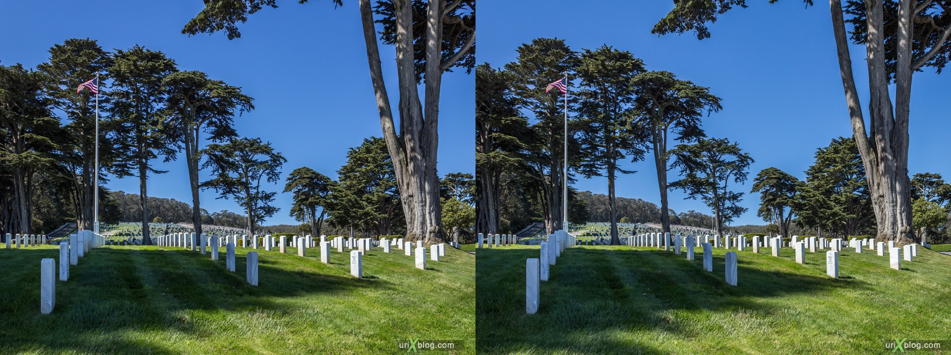 2013, США, Калифорния, Национальное кладбище Сан Франциско, 3D, перекрёстная стереопара, стерео, стереопара