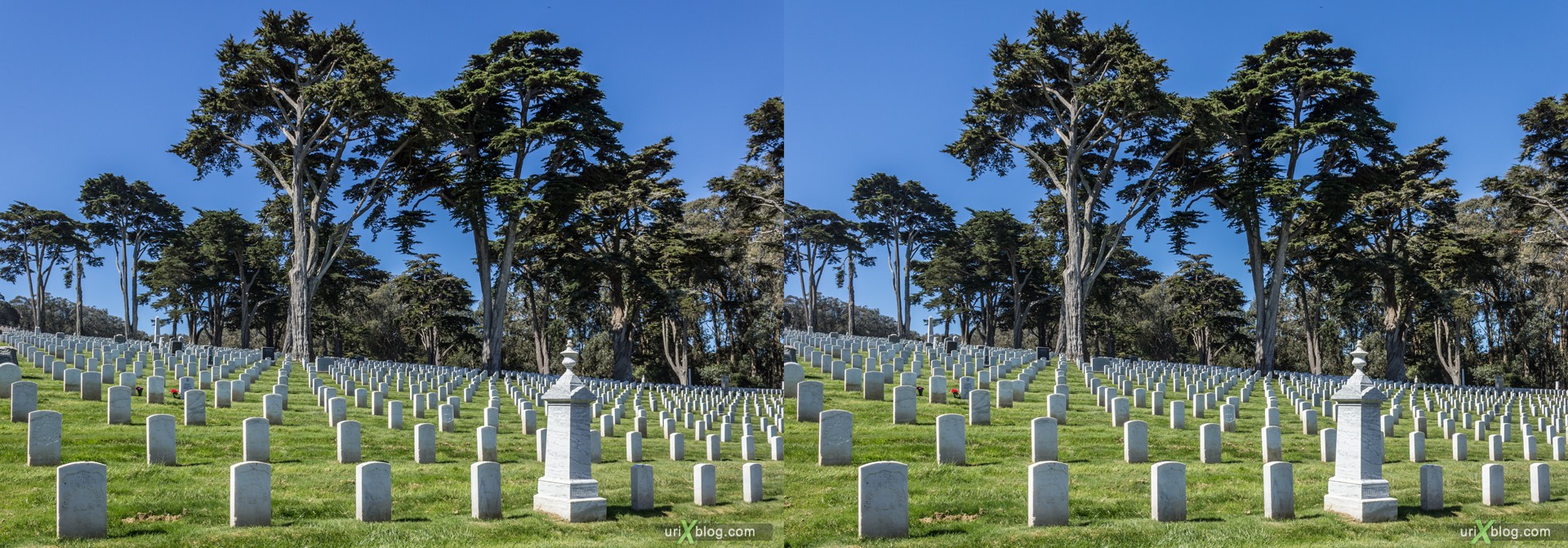 2013, США, Калифорния, Национальное кладбище Сан Франциско, 3D, перекрёстная стереопара, стерео, стереопара