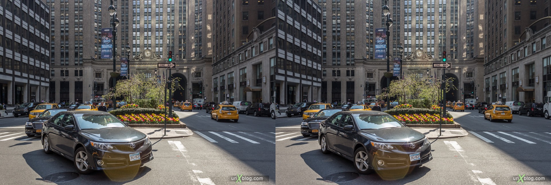 2013, Park Ave, Нью-Йорк, США, 3D, перекрёстные стереопары, стерео, стереопара, стереопары
