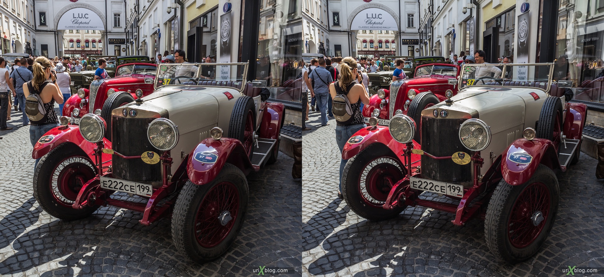 2013, old, automobile, rally, Moscow, Russia, 3D, stereo pair, cross-eyed, crossview, cross view stereo pair, stereoscopic