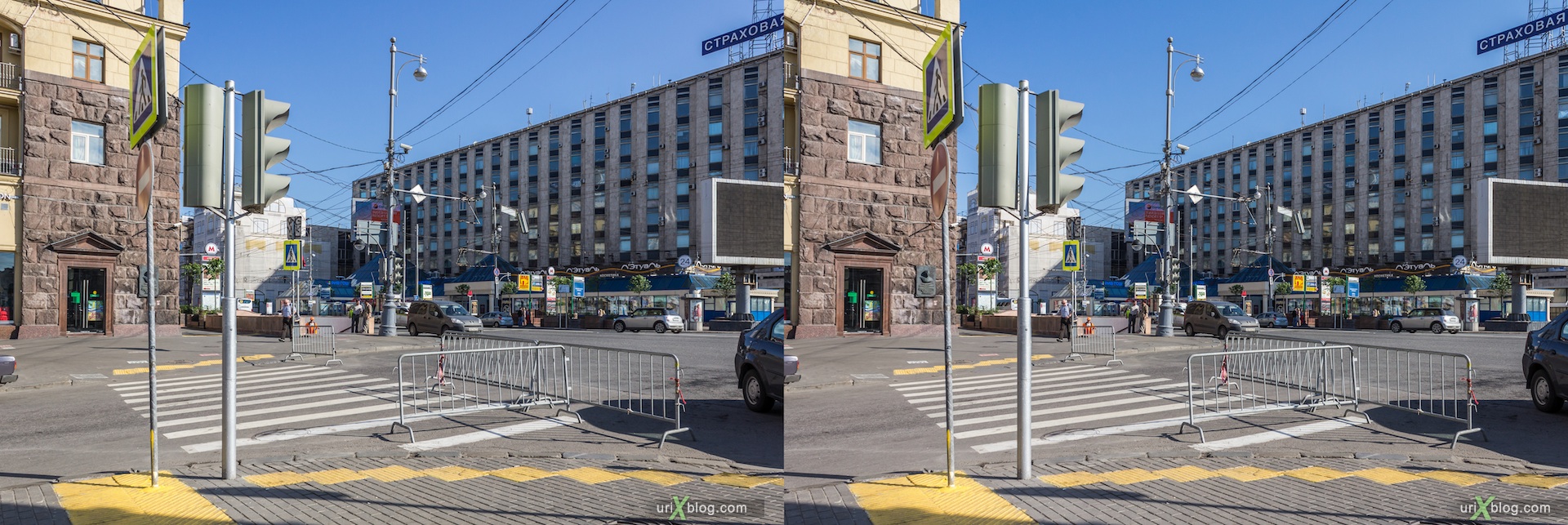 2013, Big Bronnaya street, Pushkin square, Tverskaya, street, Moscow, Russia, 3D, stereo pair, cross-eyed, crossview, cross view stereo pair, stereoscopic