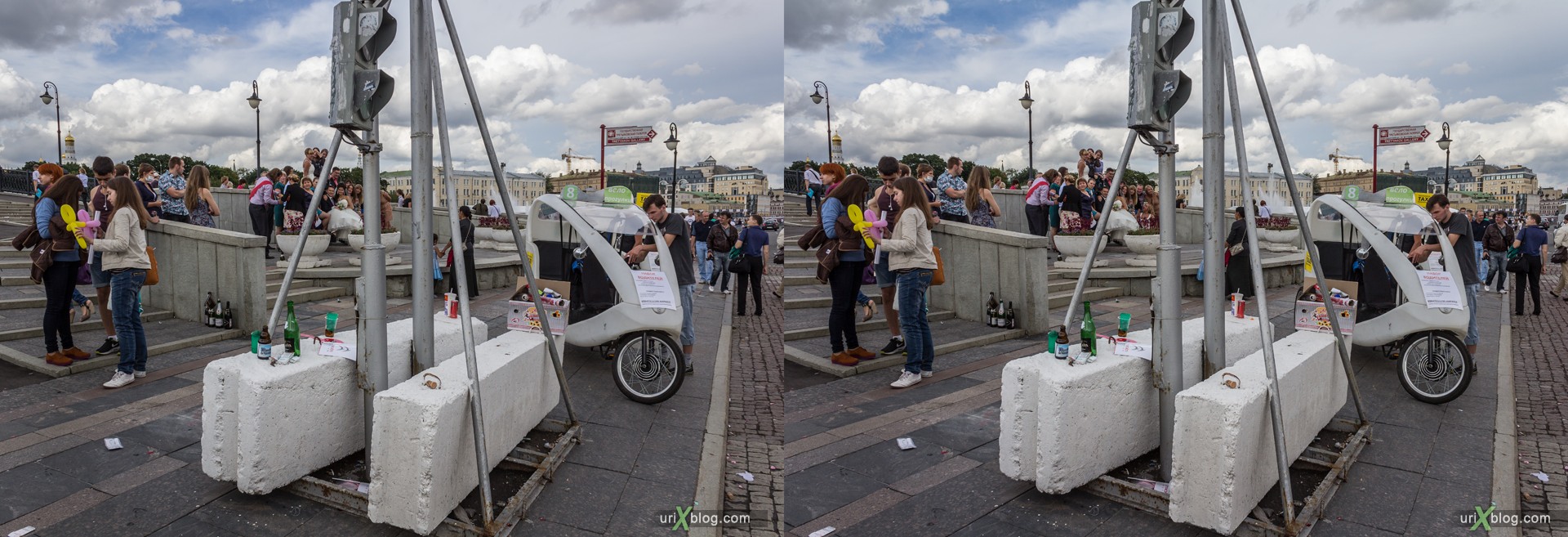 2013, Luzhkov bridge, Moscow, Russia, 3D, stereo pair, cross-eyed, crossview, cross view stereo pair, stereoscopic