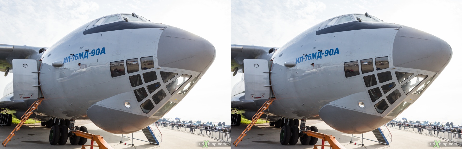 2013, Il-76MD-90A, MAKS, International Aviation and Space Salon, Russia, Ramenskoye airfield, airplane, 3D, stereo pair, cross-eyed, crossview, cross view stereo pair, stereoscopic