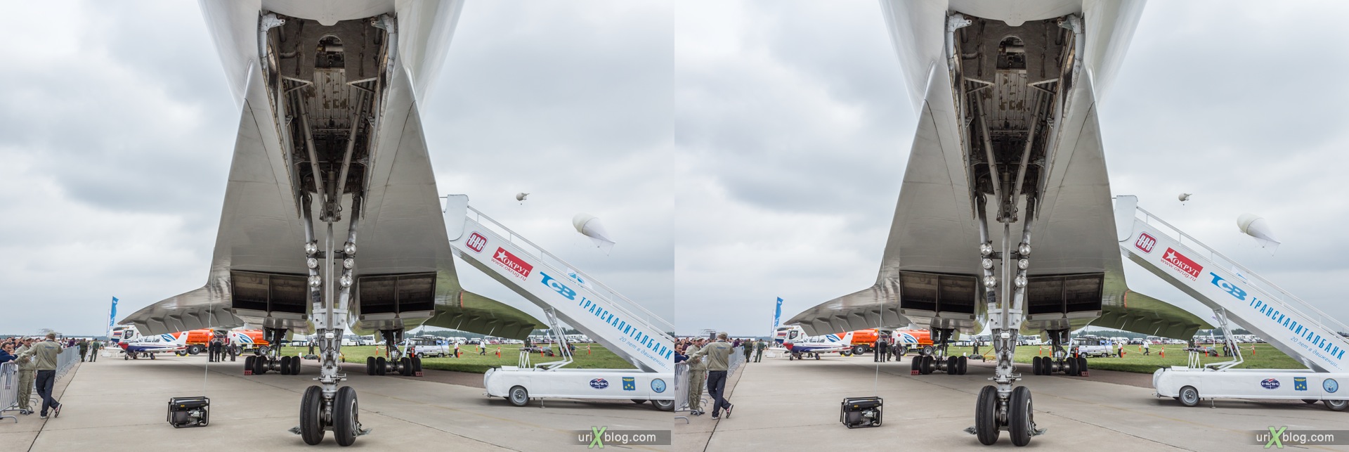 2013, Tu-144, MAKS, International Aviation and Space Salon, Russia, Ramenskoye airfield, airplane, 3D, stereo pair, cross-eyed, crossview, cross view stereo pair, stereoscopic