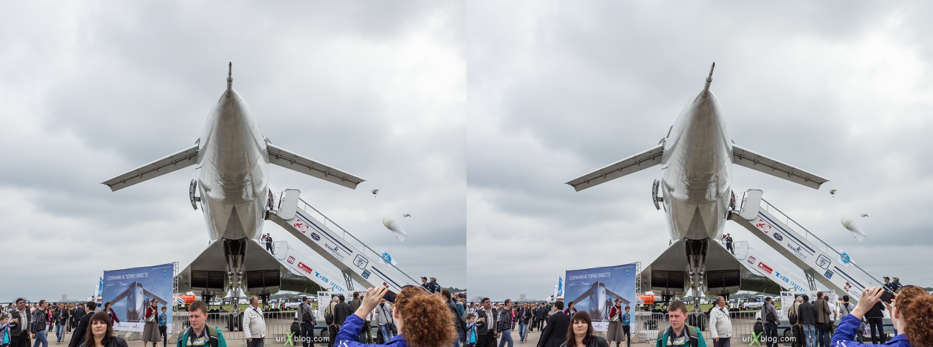 2013, Tu-144, MAKS, International Aviation and Space Salon, Russia, Ramenskoye airfield, airplane, 3D, stereo pair, cross-eyed, crossview, cross view stereo pair, stereoscopic